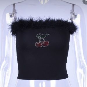 Plush Cherry tube top